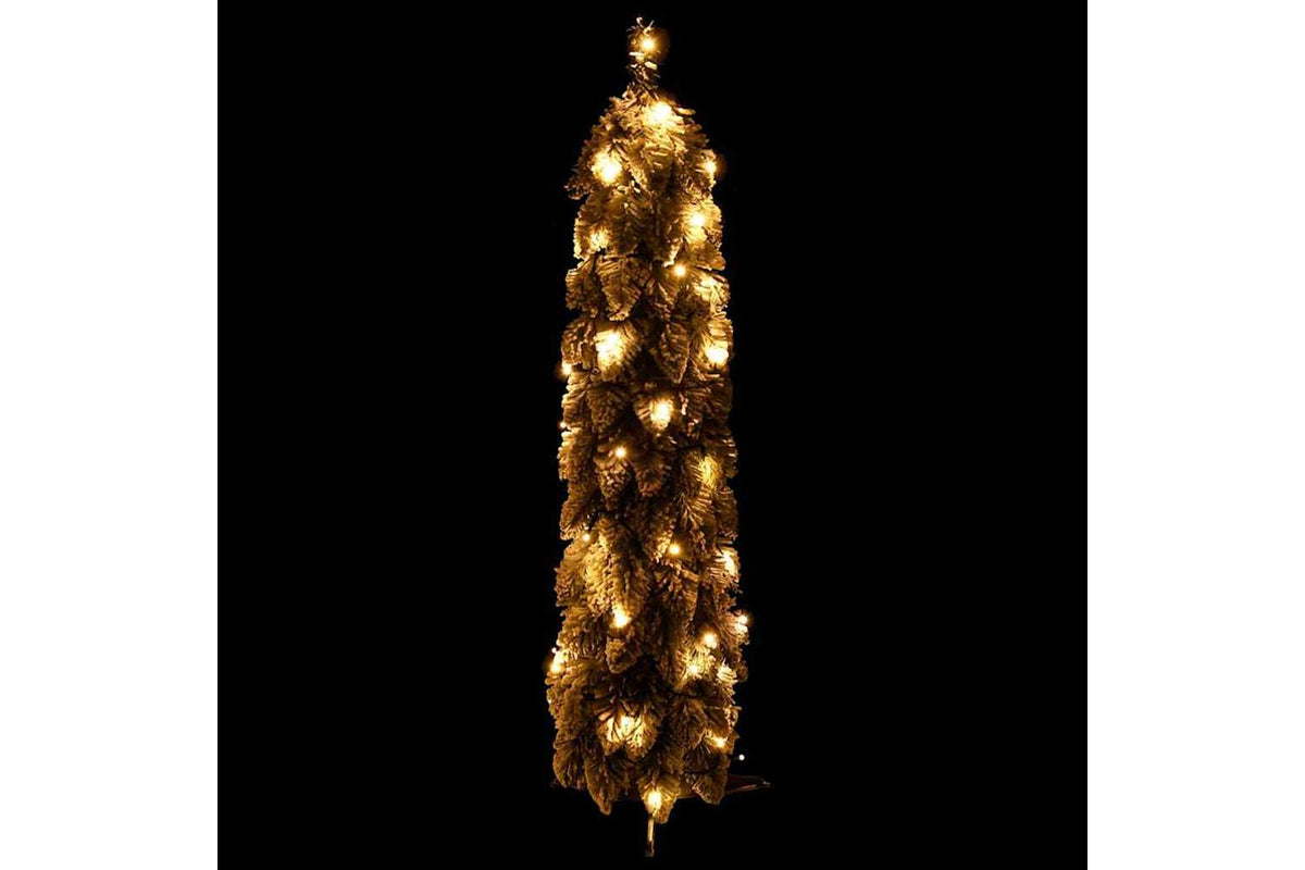 Vidaxl Artificial Pre-lit Christmas Tree 30 Ledsflocked Snow 60 Cm-2