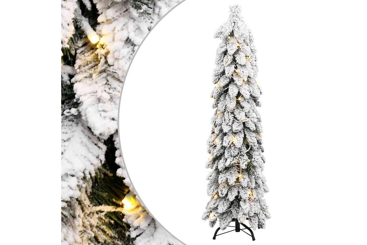Vidaxl Artificial Pre-lit Christmas Tree With 80 Leds And Flocked Snow
