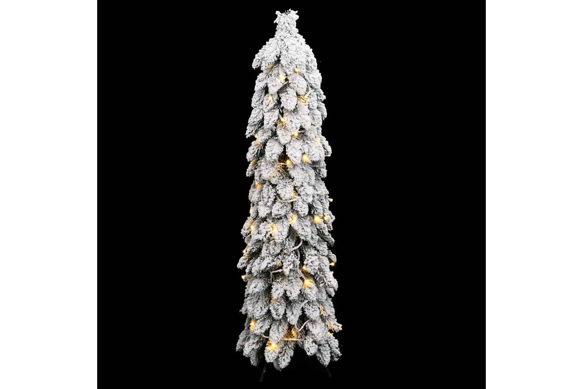 Vidaxl Artificial Pre-lit Christmas Tree With 80 Leds And Flocked Snow-2