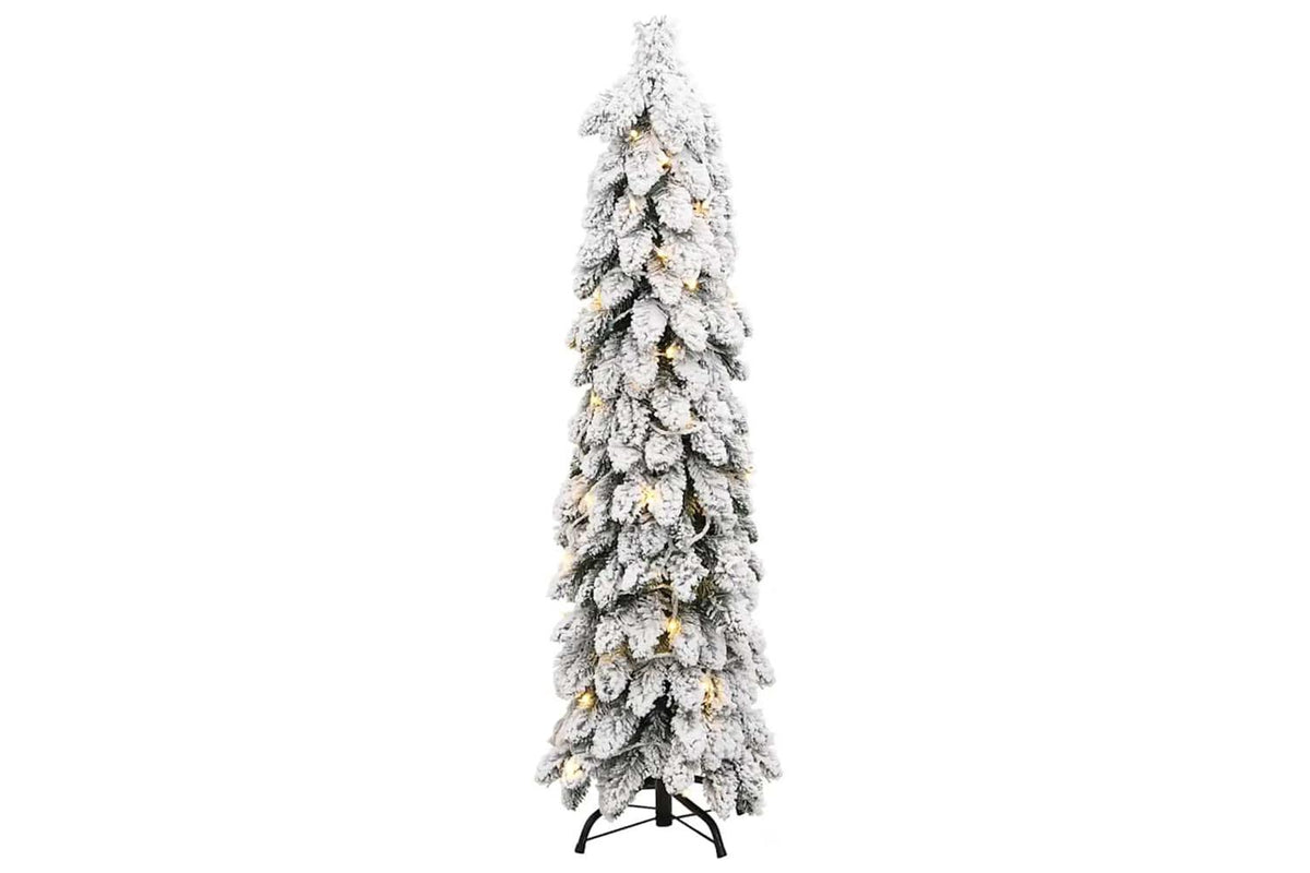 Vidaxl Artificial Pre-lit Christmas Tree With 80 Leds And Flocked Snow-3