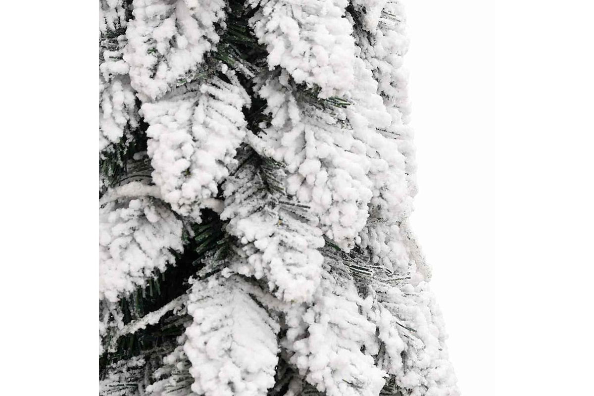Vidaxl Artificial Pre-lit Christmas Tree With 80 Leds And Flocked Snow-6
