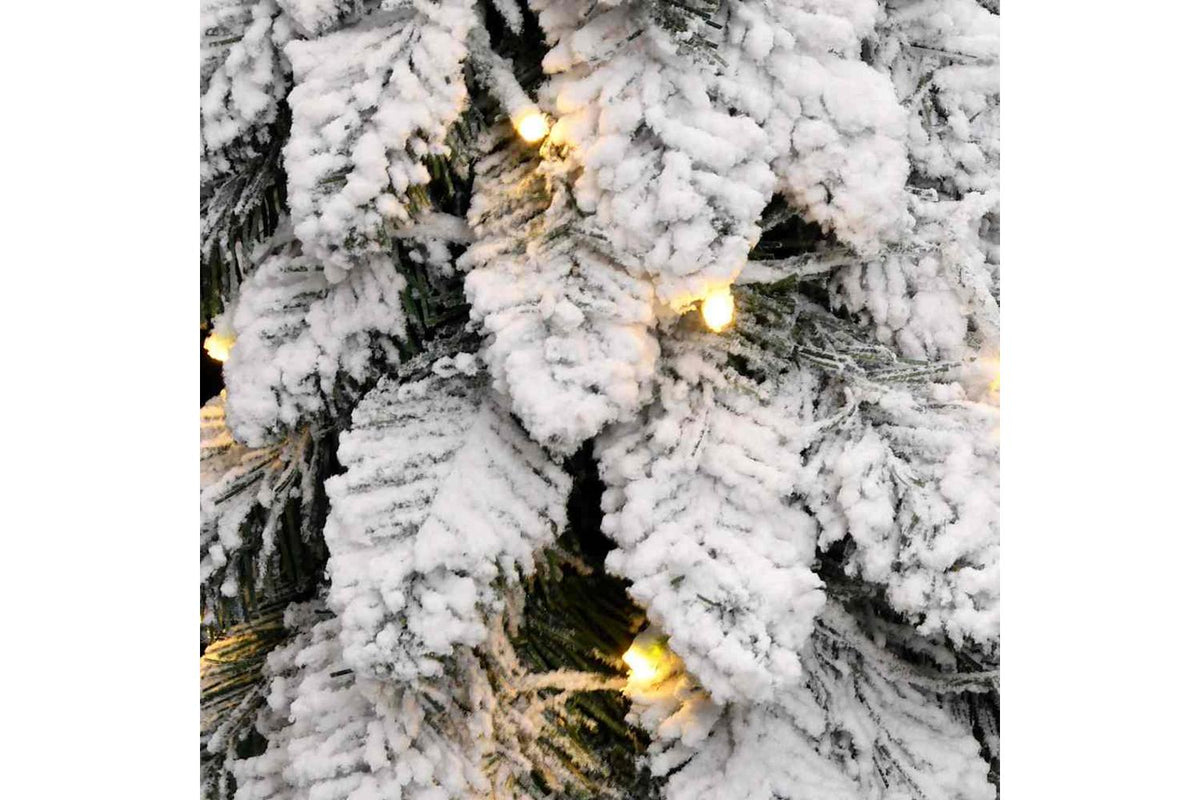 Vidaxl Artificial Pre-lit Christmas Tree With 80 Leds And Flocked Snow-7