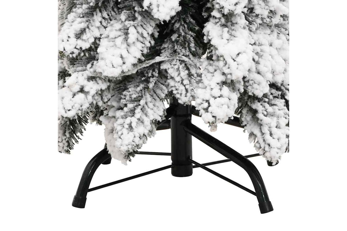 Vidaxl Artificial Pre-lit Christmas Tree With 80 Leds And Flocked Snow-8