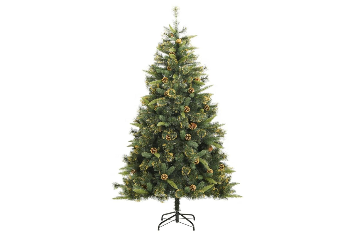 Vidaxl Artificial Hinged Christmas Tree With Cones 240 Cm-2