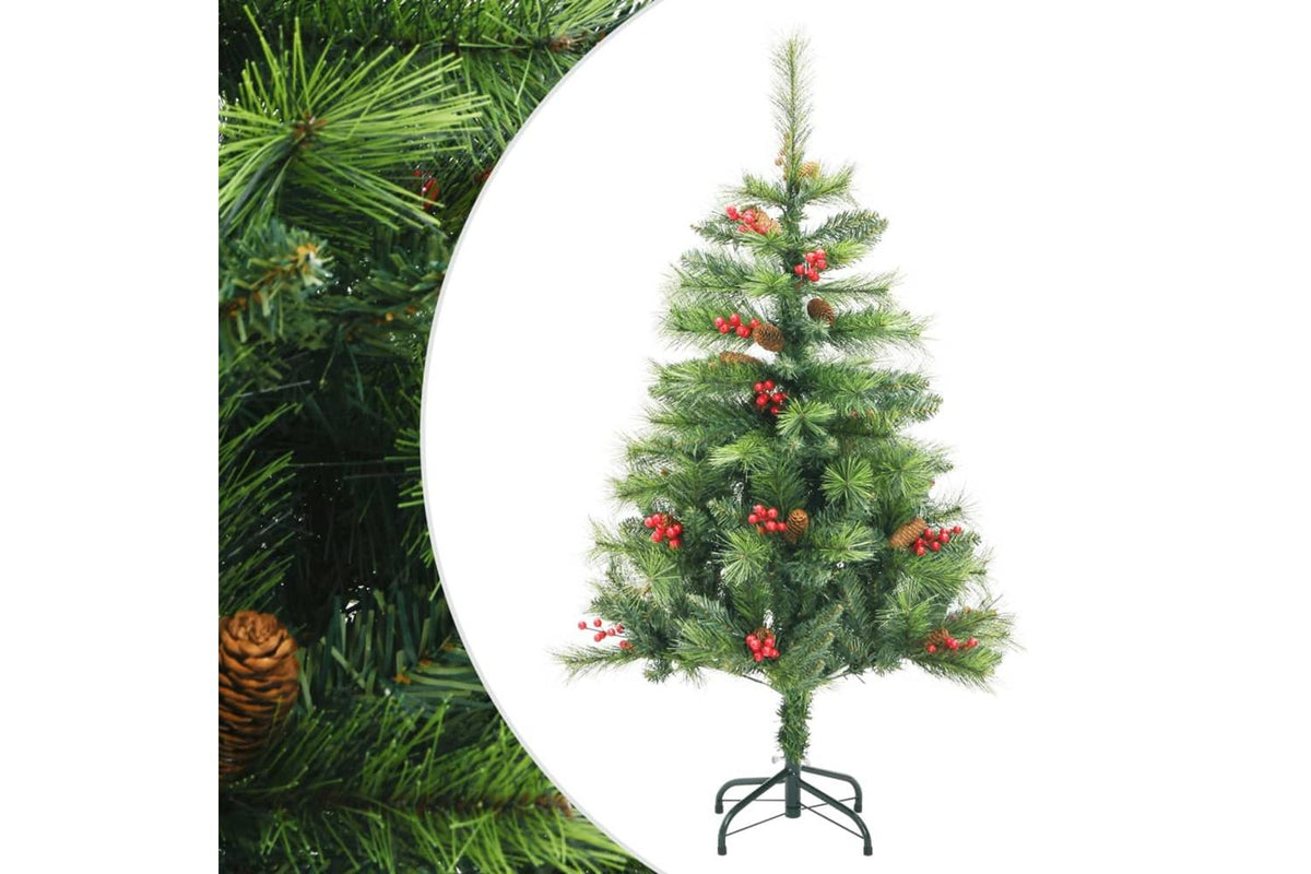 Vidaxl Artificial Hinged Christmas Tree With Cones And Berries 150 Cm