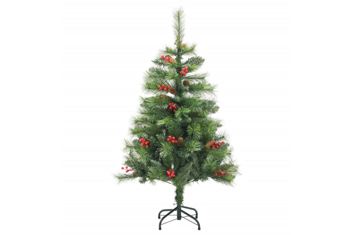 Vidaxl Artificial Hinged Christmas Tree With Cones And Berries 150 Cm-2