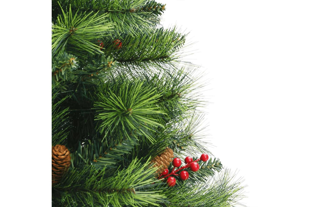 Vidaxl Artificial Hinged Christmas Tree With Cones And Berries 150 Cm-4