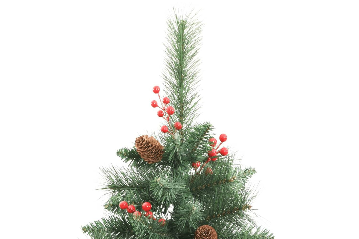 Vidaxl Artificial Hinged Christmas Tree With Cones And Berries 210 Cm-3