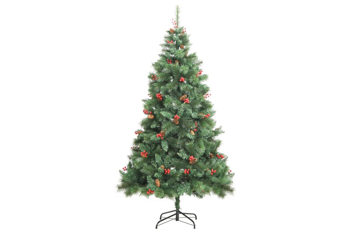 Vidaxl Artificial Hinged Christmas Tree With Cones And Berries 240 Cm-2