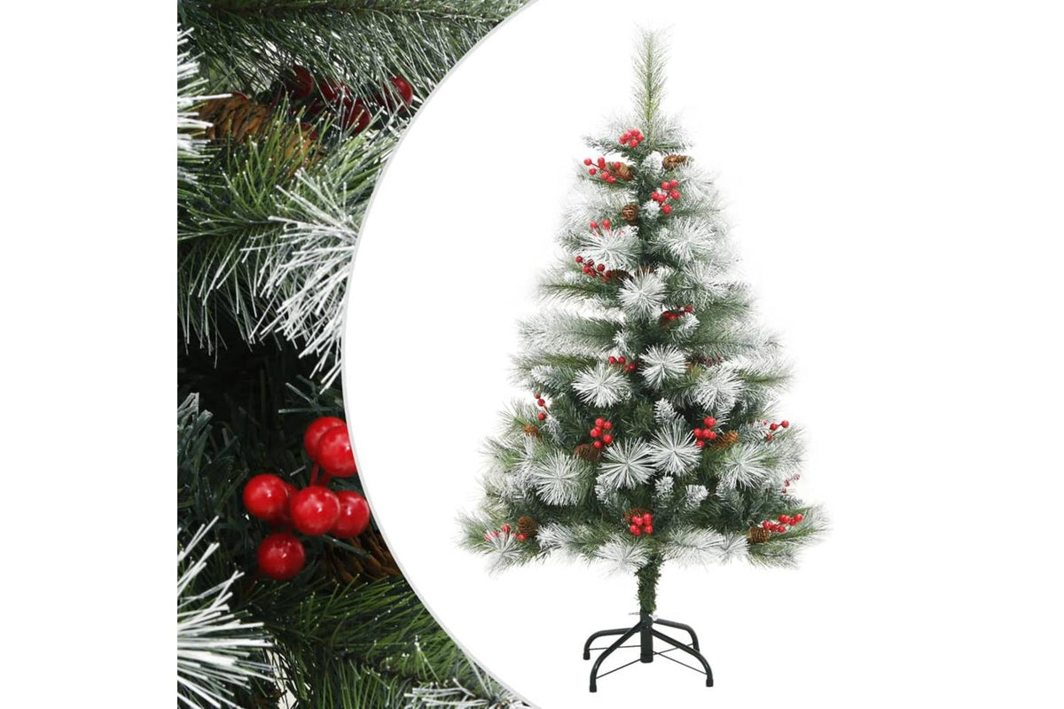 Vidaxl Artificial Hinged Christmas Tree With Cones And Berries 120 Cm