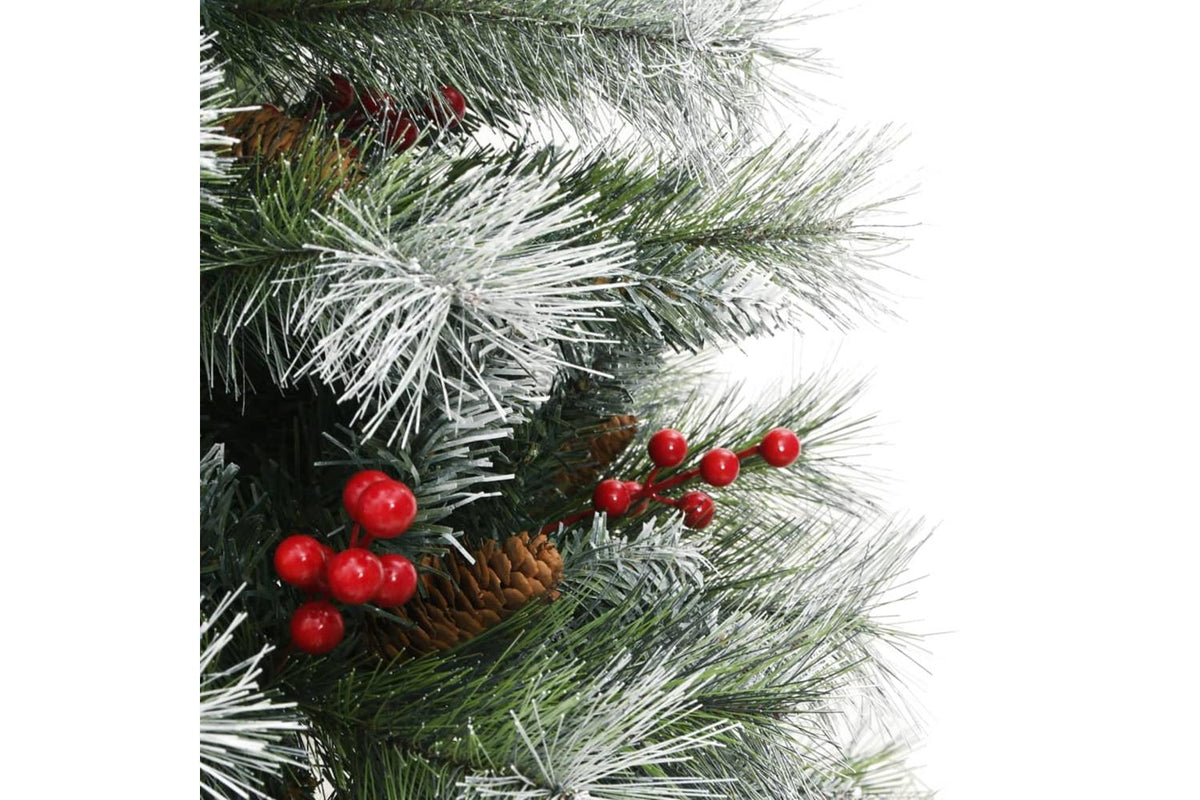 Vidaxl Artificial Hinged Christmas Tree With Cones And Berries 150 Cm-4