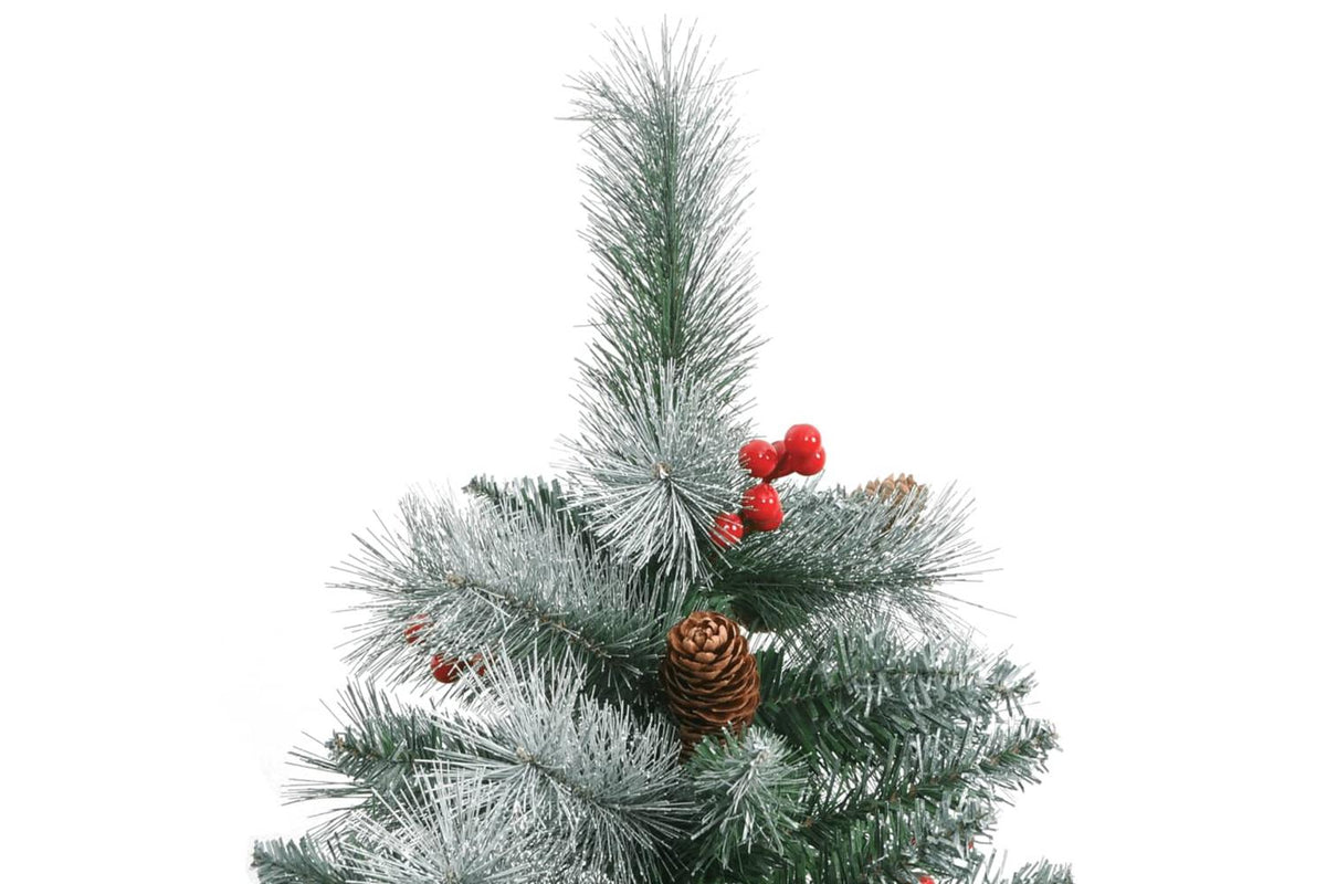 Vidaxl Artificial Hinged Christmas Tree With Cones And Berries 210 Cm-3