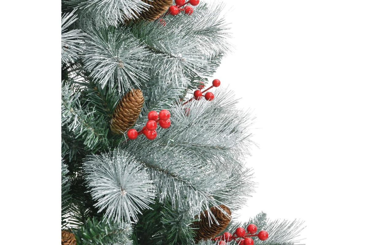 Vidaxl Artificial Hinged Christmas Tree With Cones And Berries 210 Cm-4