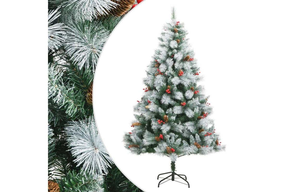 Vidaxl Artificial Hinged Christmas Tree With Cones And Berries 240 Cm