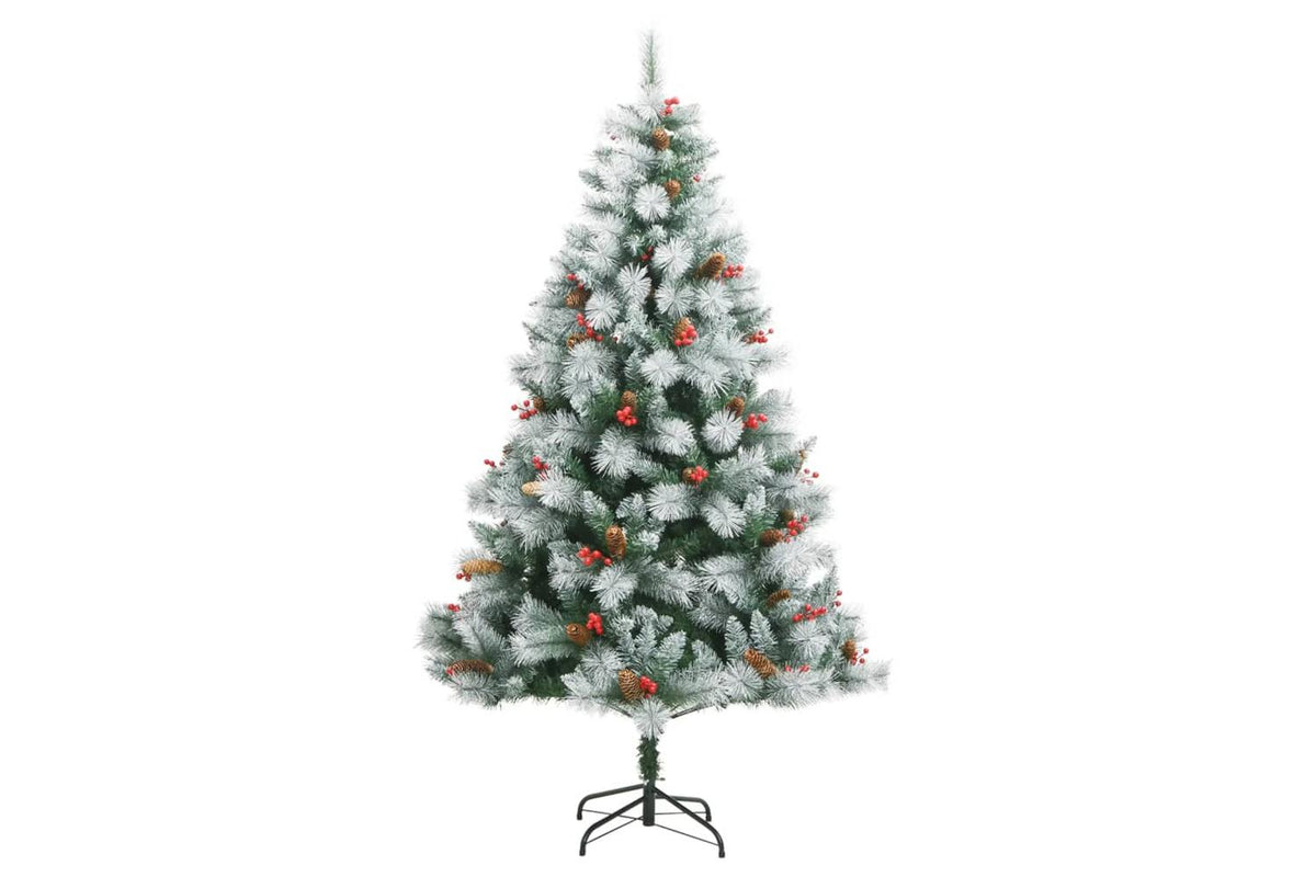 Vidaxl Artificial Hinged Christmas Tree With Cones And Berries 240 Cm-2