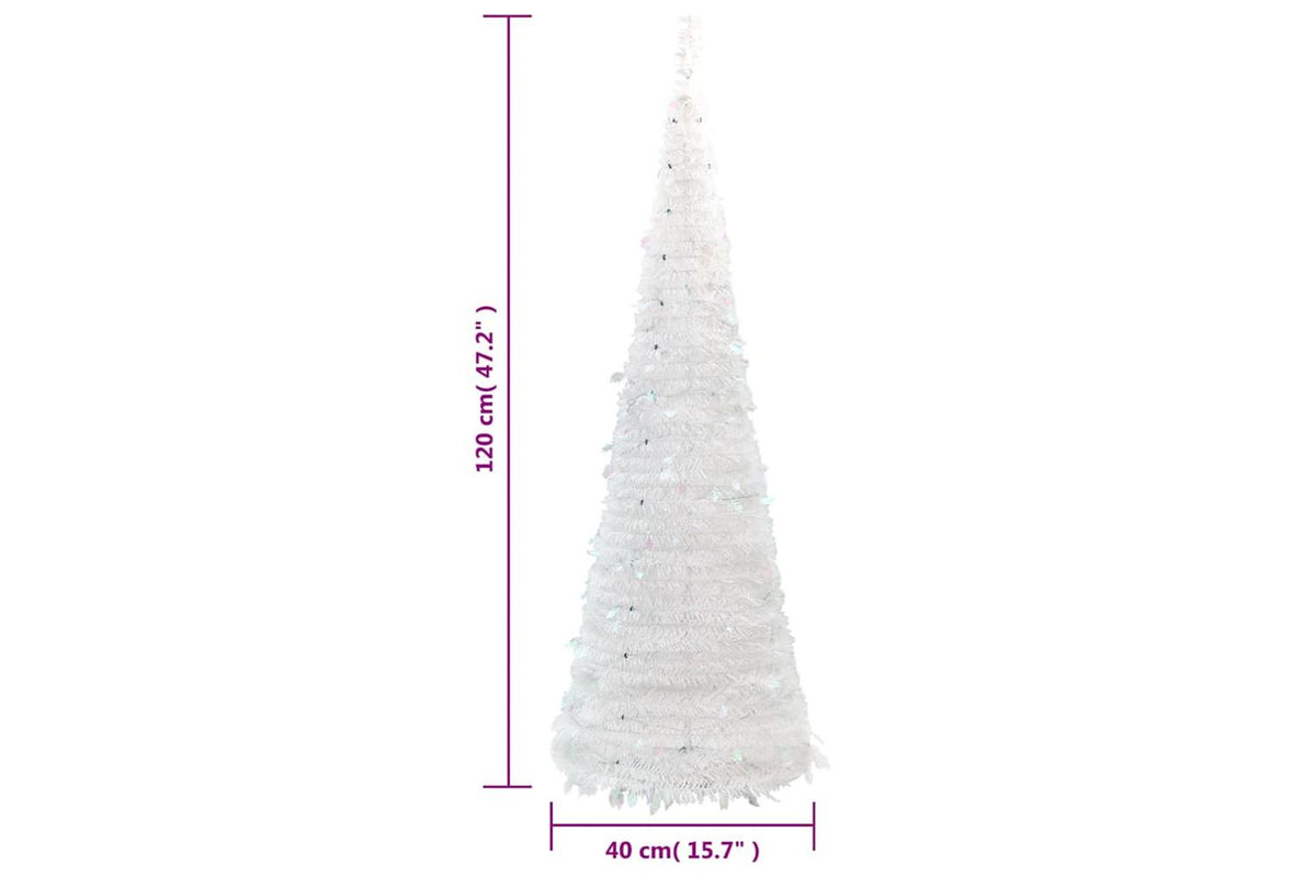 Vidaxl Artificial Christmas Tree Pop-up 50 Leds White 120 Cm-9