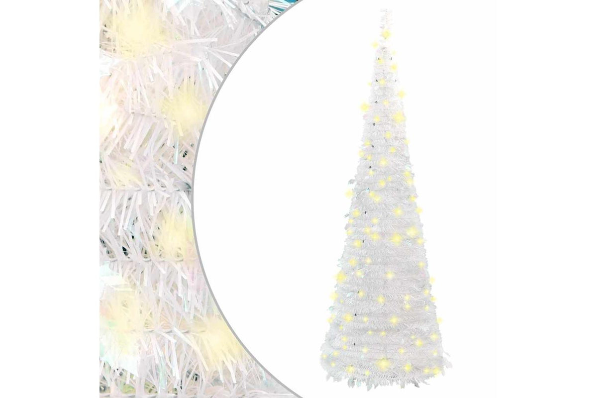 Vidaxl Artificial Christmas Tree Pop-up 100 Leds White 150 Cm