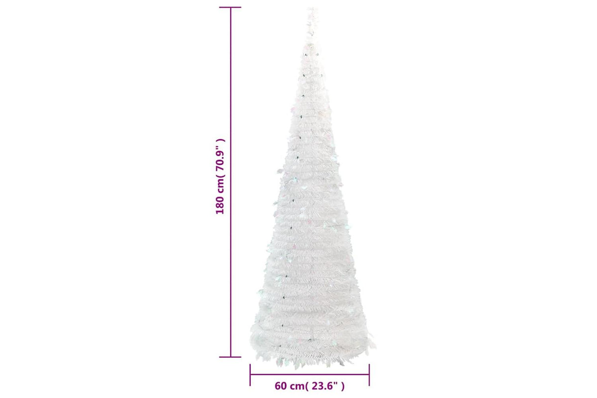 Vidaxl Artificial Christmas Tree Pop-up 150 Leds White 180 Cm-9