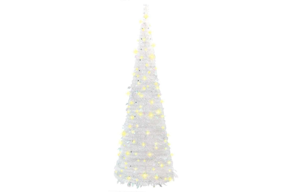 Vidaxl Artificial Christmas Tree Pop-up 200 Leds White 210 Cm-5