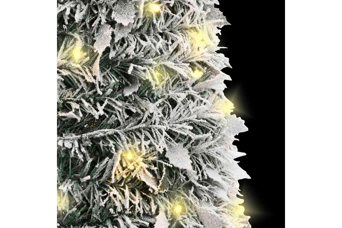 Vidaxl Artificial Christmas Tree Pop-up Flocked Snow 100 Leds 150 Cm-4
