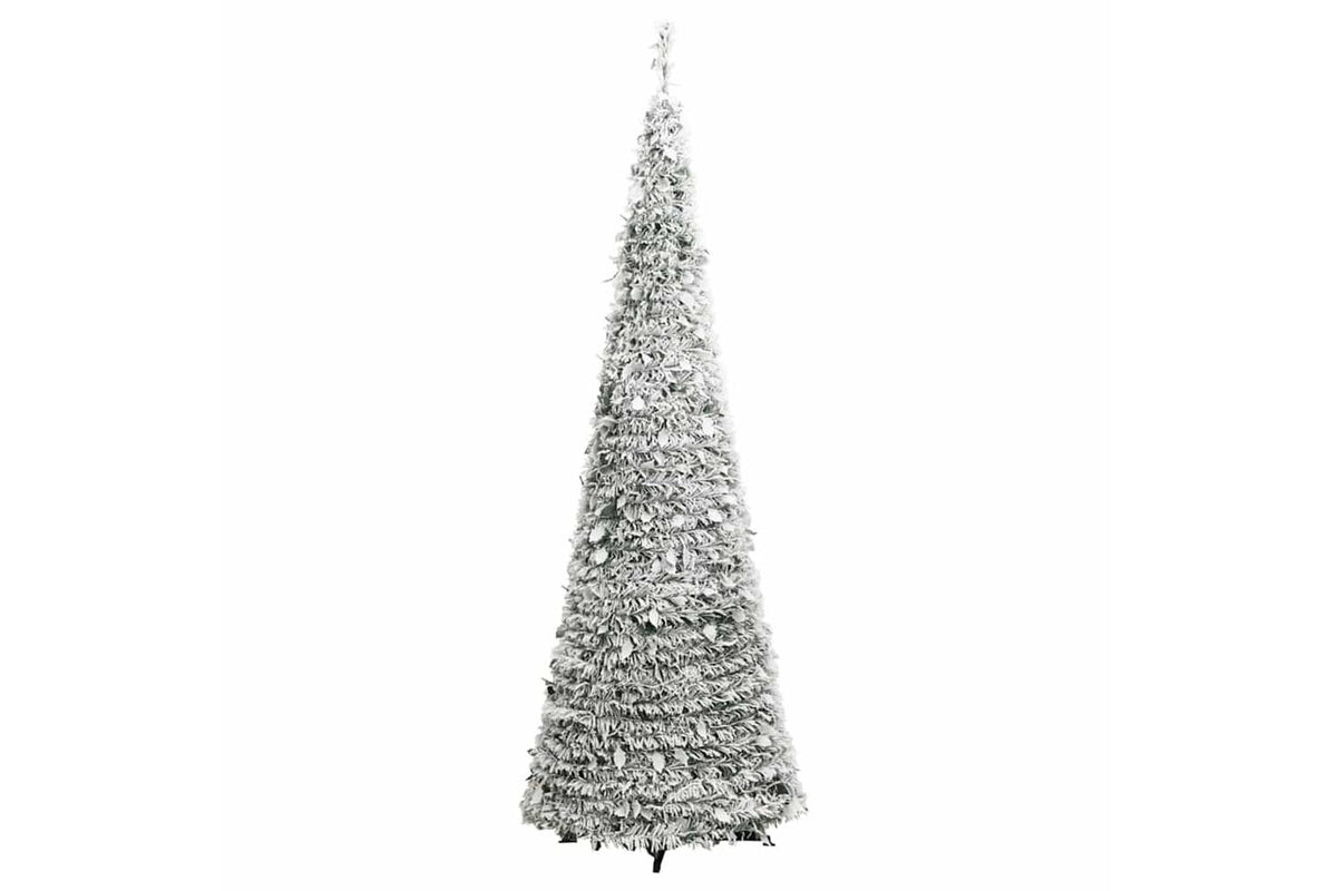 Vidaxl Artificial Christmas Tree Pop-up Flocked Snow 100 Leds 150 Cm-6