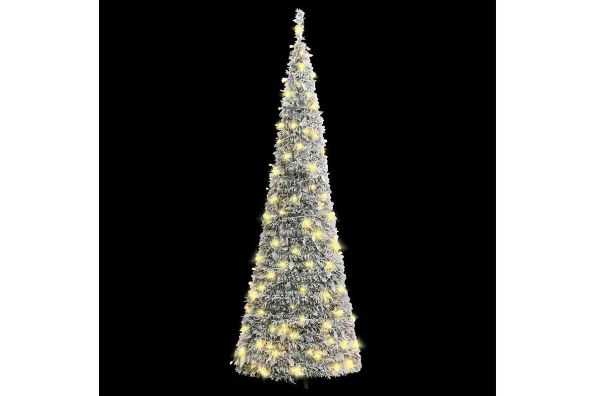 Vidaxl Artificial Christmas Tree Pop-up Flocked Snow 150 Leds 180 Cm-2