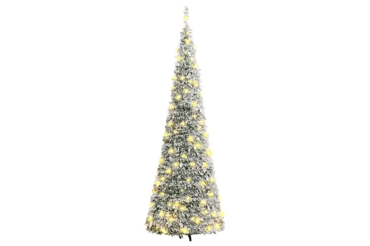 Vidaxl Artificial Christmas Tree Pop-up Flocked Snow 150 Leds 180 Cm-5