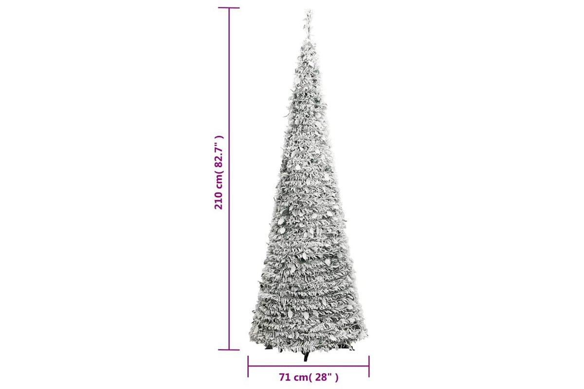 Vidaxl Artificial Christmas Tree Pop-up Flocked Snow 200 Leds 210 Cm-9