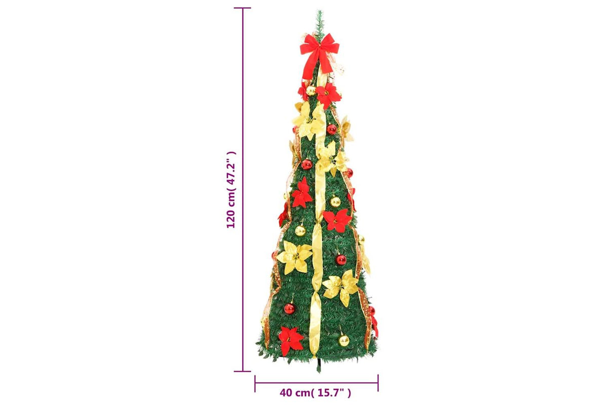 Vidaxl Artificial Christmas Tree Pop-up 50 Leds Green 120 Cm-9