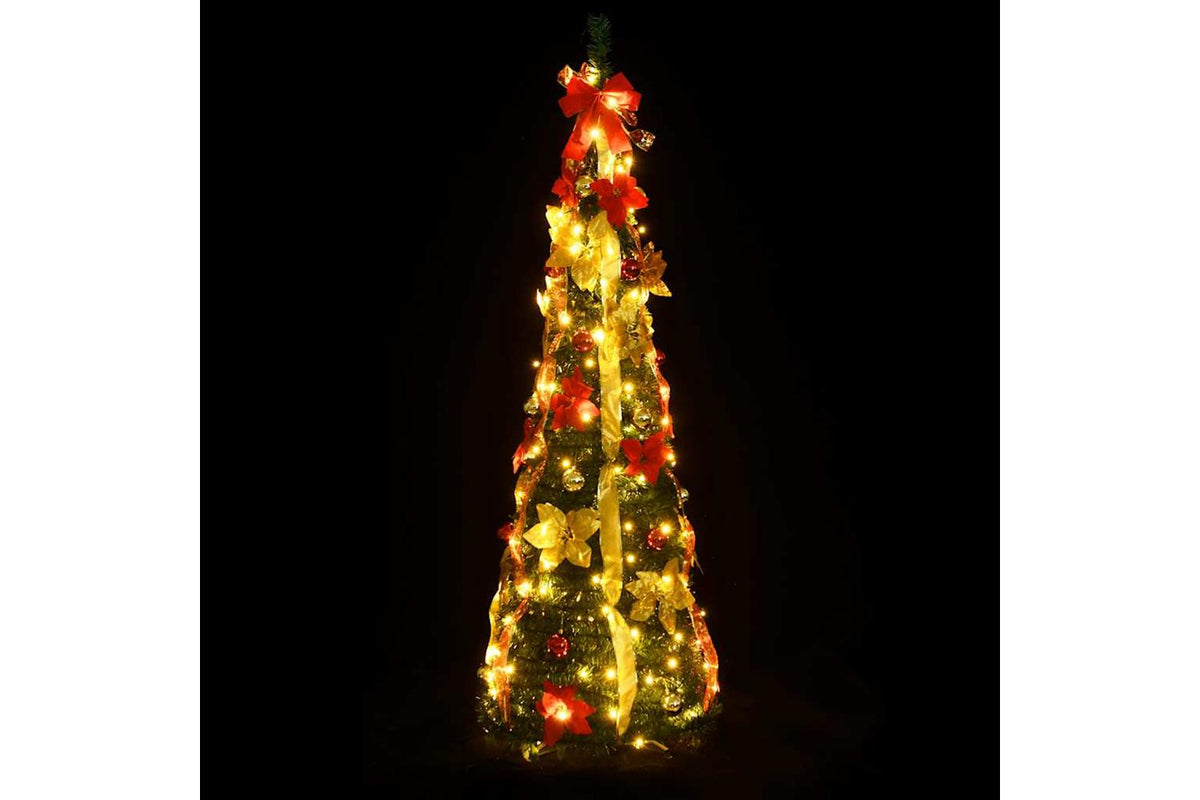 Vidaxl Artificial Christmas Tree Pop-up 100 Leds Green 150 Cm-2