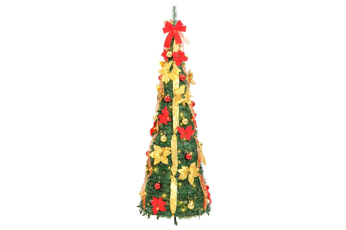 Vidaxl Artificial Christmas Tree Pop-up 150 Leds Green 180 Cm-4