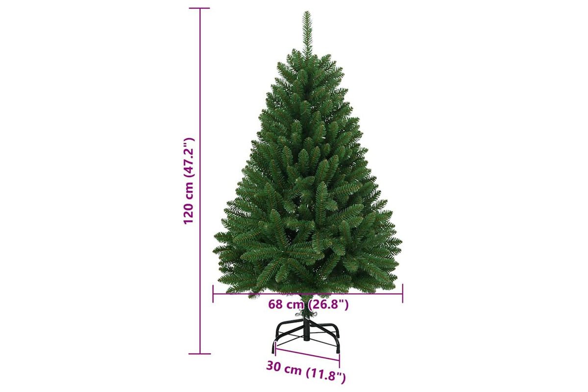 Vidaxl Artificial Hinged Christmas Tree With Stand Green 120 Cm-8