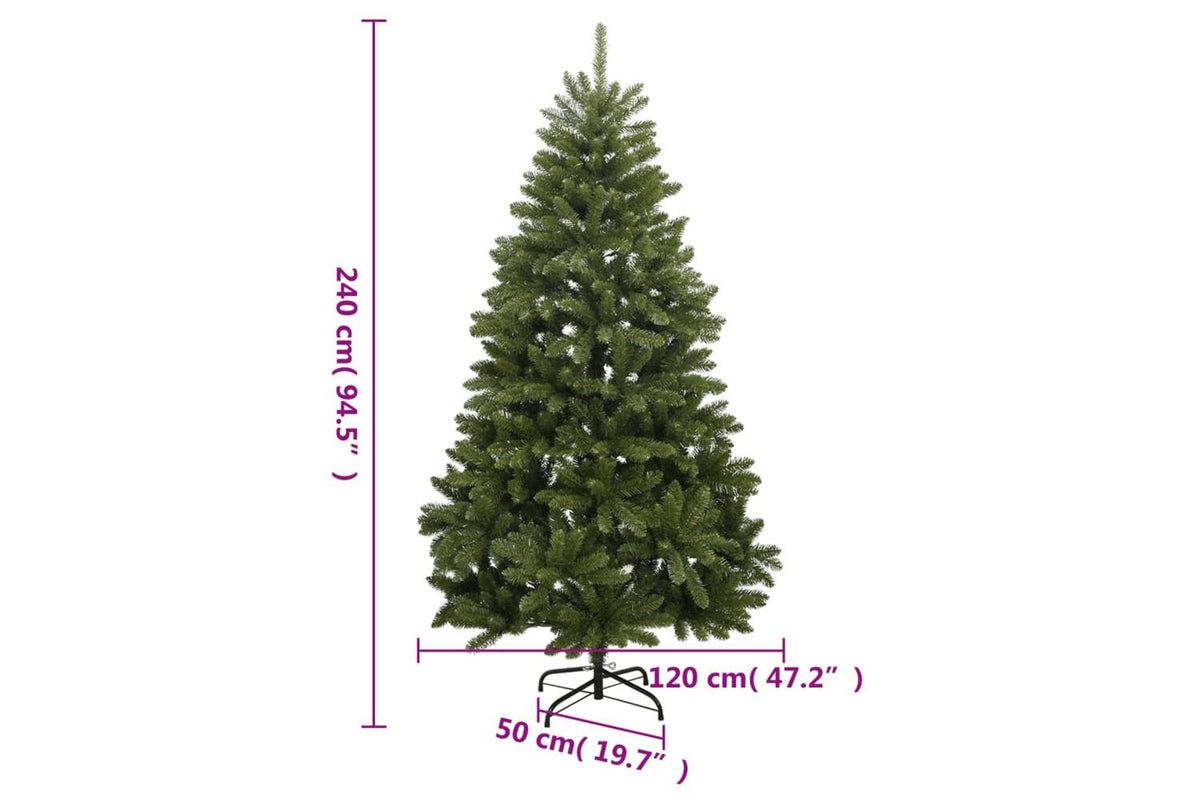 Vidaxl Artificial Hinged Christmas Tree With Stand Green 240 Cm-8