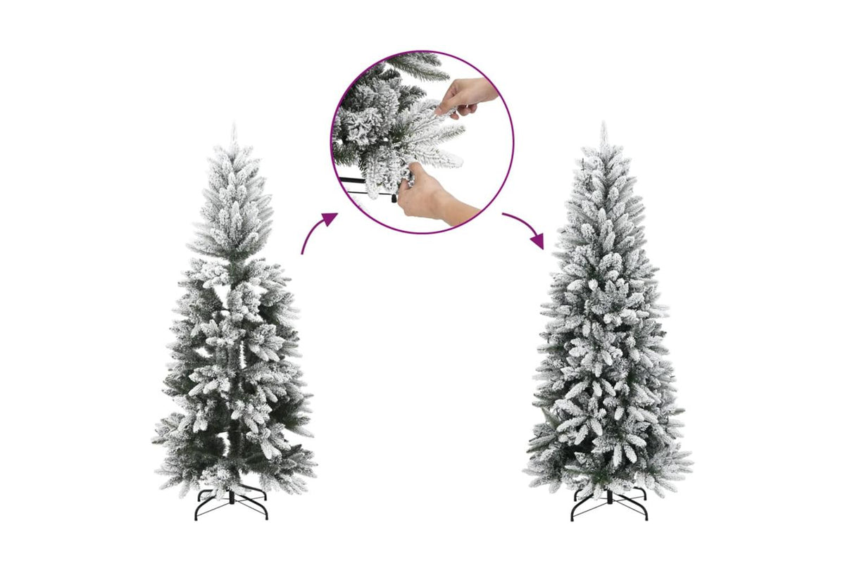 Vidaxl Artificial Hinged Christmas Tree With Stand White 120 Cm-7