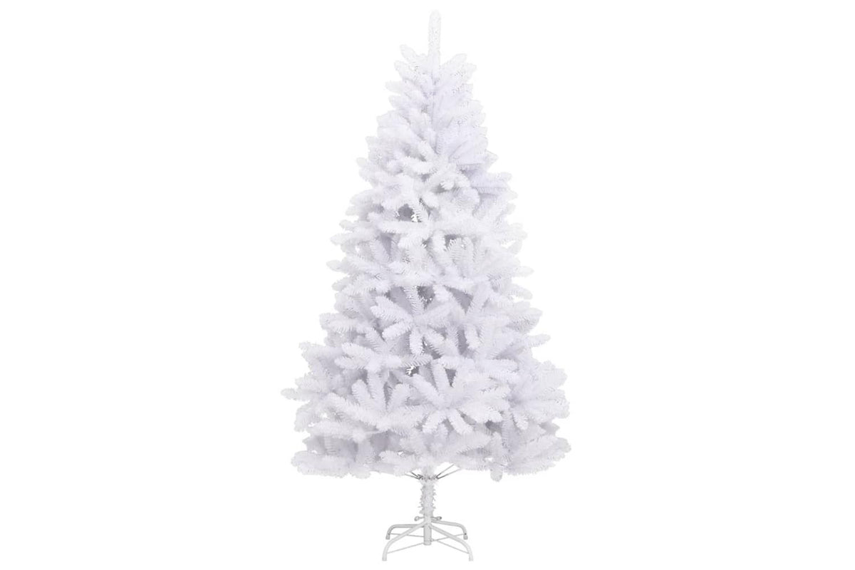 Vidaxl Artificial Hinged Christmas Tree With Stand White 210 Cm-3