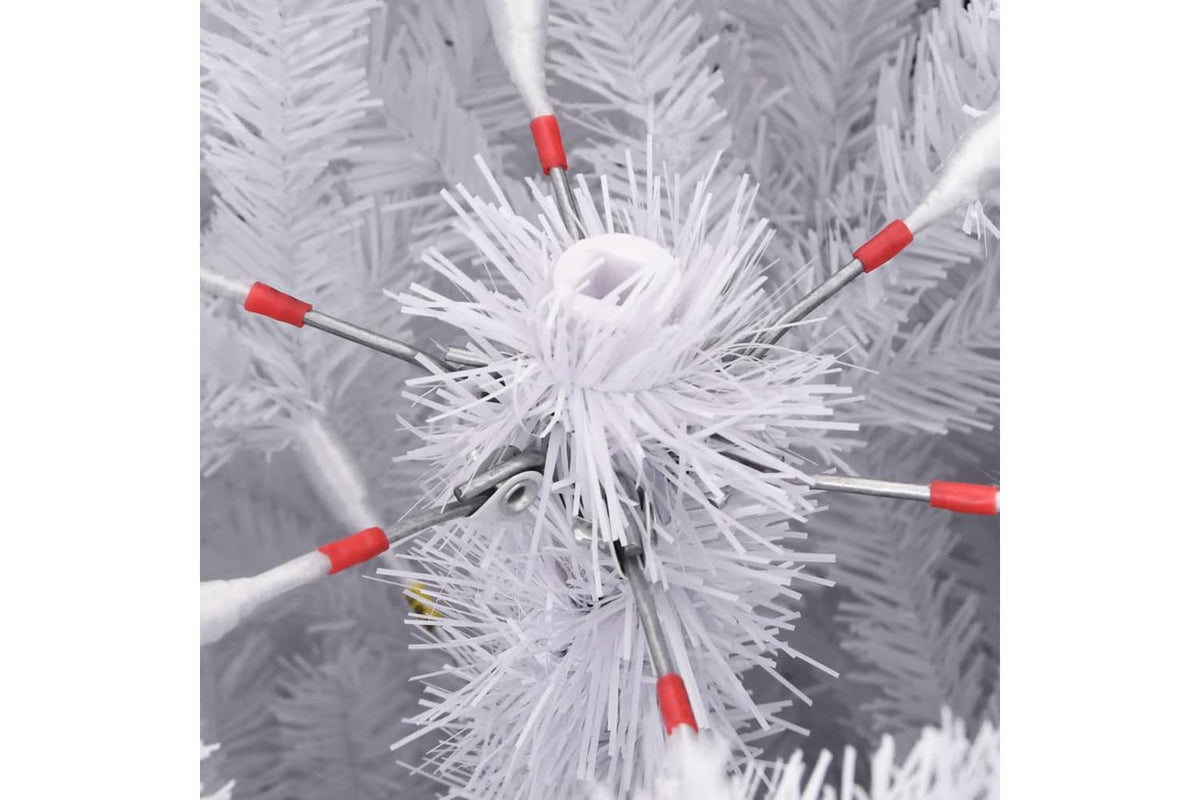 Vidaxl Artificial Hinged Christmas Tree With Stand White 210 Cm-7