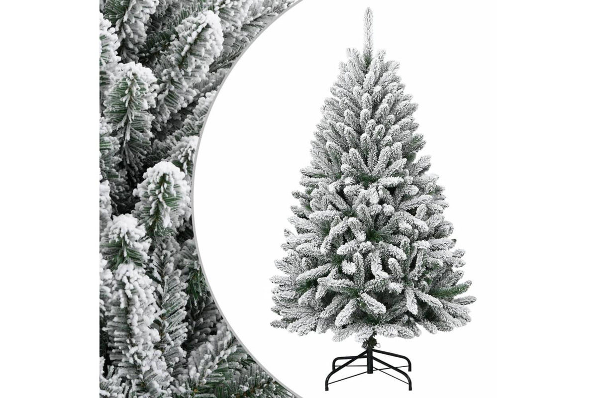 Vidaxl Artificial Hinged Christmas Tree With Flocked Snow 120 Cm