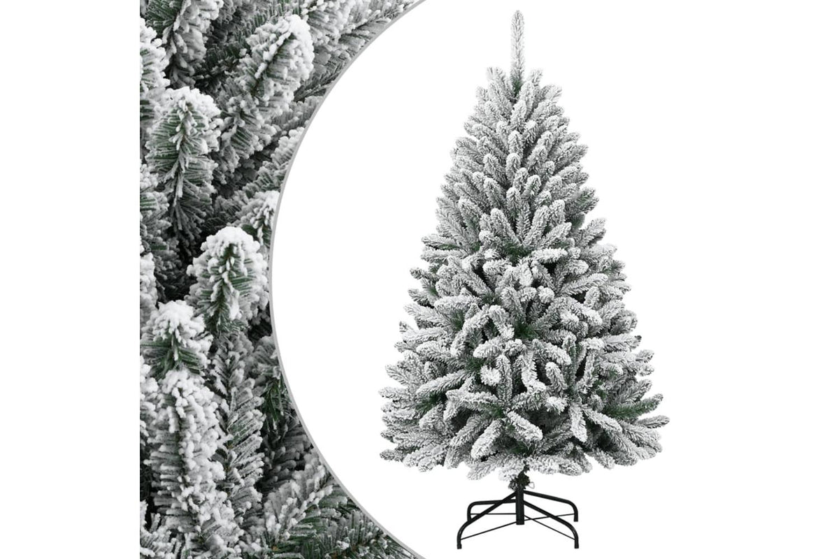 Vidaxl Artificial Hinged Christmas Tree With Flocked Snow 150 Cm
