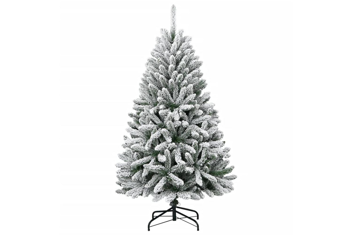 Vidaxl Artificial Hinged Christmas Tree With Flocked Snow 150 Cm-2