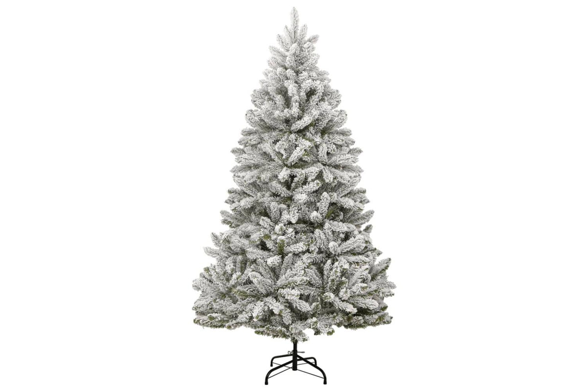 Vidaxl Artificial Hinged Christmas Tree With Flocked Snow 180 Cm-2