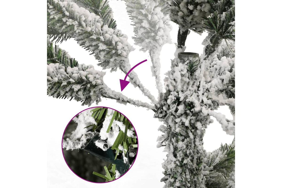 Vidaxl Artificial Hinged Christmas Tree With Flocked Snow 180 Cm-8