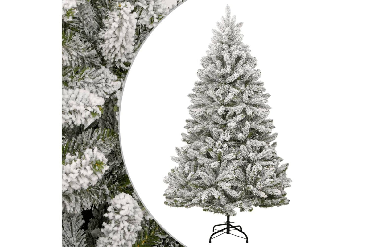 Vidaxl Artificial Hinged Christmas Tree With Flocked Snow 210 Cm