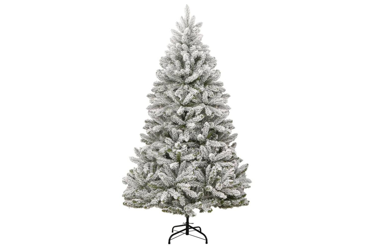 Vidaxl Artificial Hinged Christmas Tree With Flocked Snow 240 Cm-2
