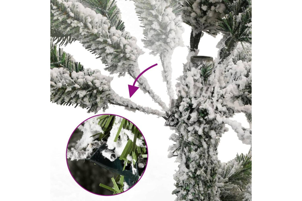 Vidaxl Artificial Hinged Christmas Tree With Flocked Snow 240 Cm-8