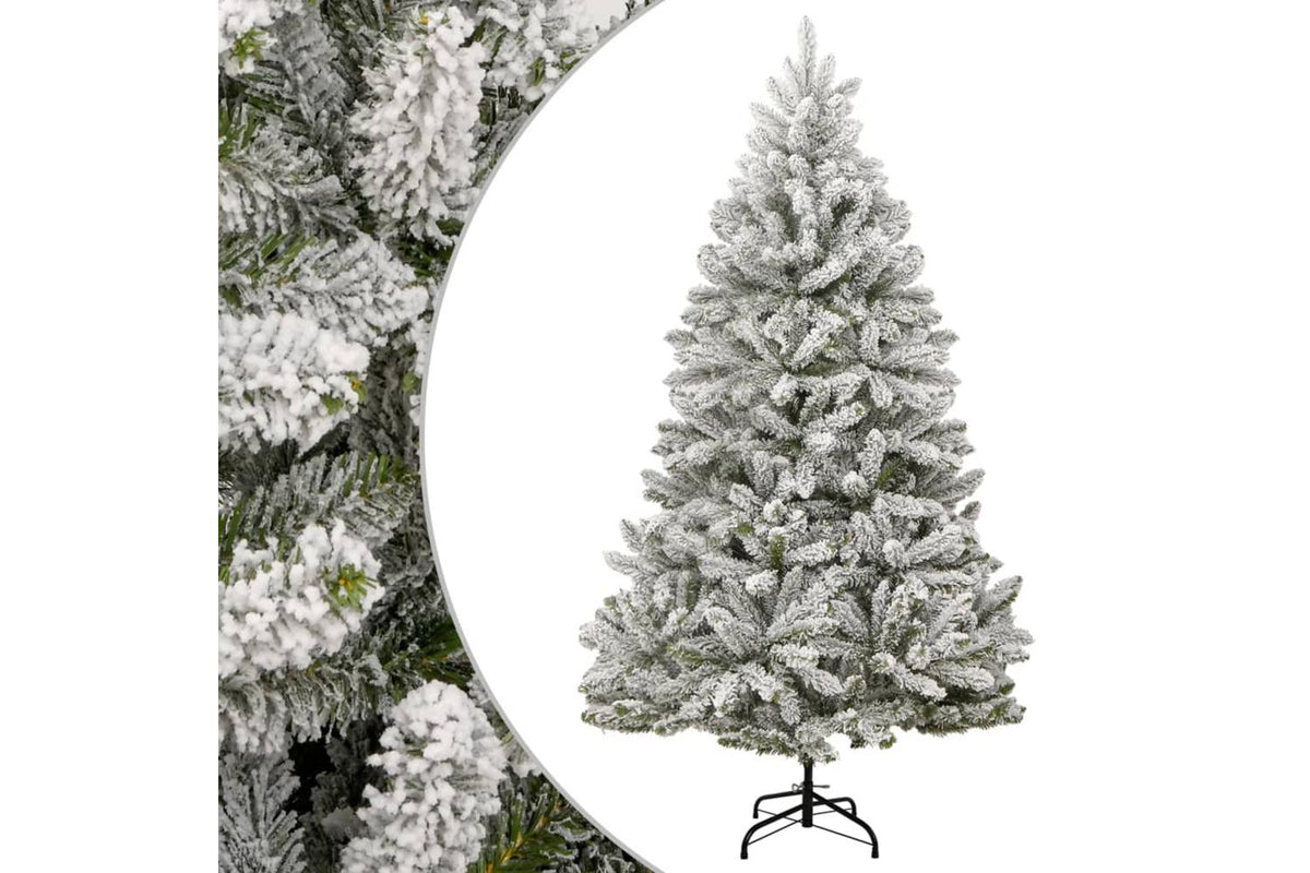 Vidaxl Artificial Hinged Christmas Tree With Flocked Snow 270 Cm