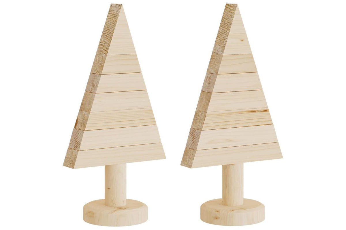 Vidaxl Wooden Christmas Trees For Decoration 2 Pcs 30 Cm