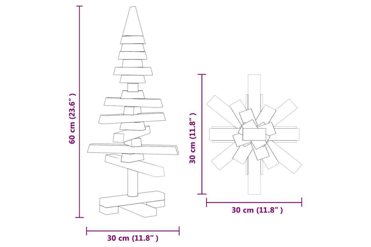 Vidaxl Wooden Christmas Tree For Decoration 60 Cm Solid Wood Pine-10
