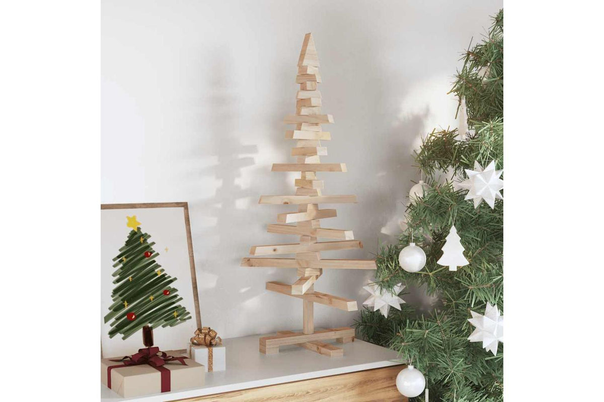 Vidaxl Wooden Christmas Tree For Decoration 90 Cm Solid Wood Pine-3