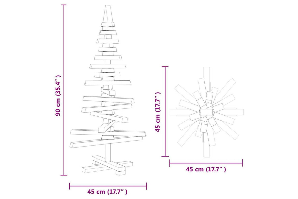 Vidaxl Wooden Christmas Tree For Decoration 90 Cm Solid Wood Pine-10