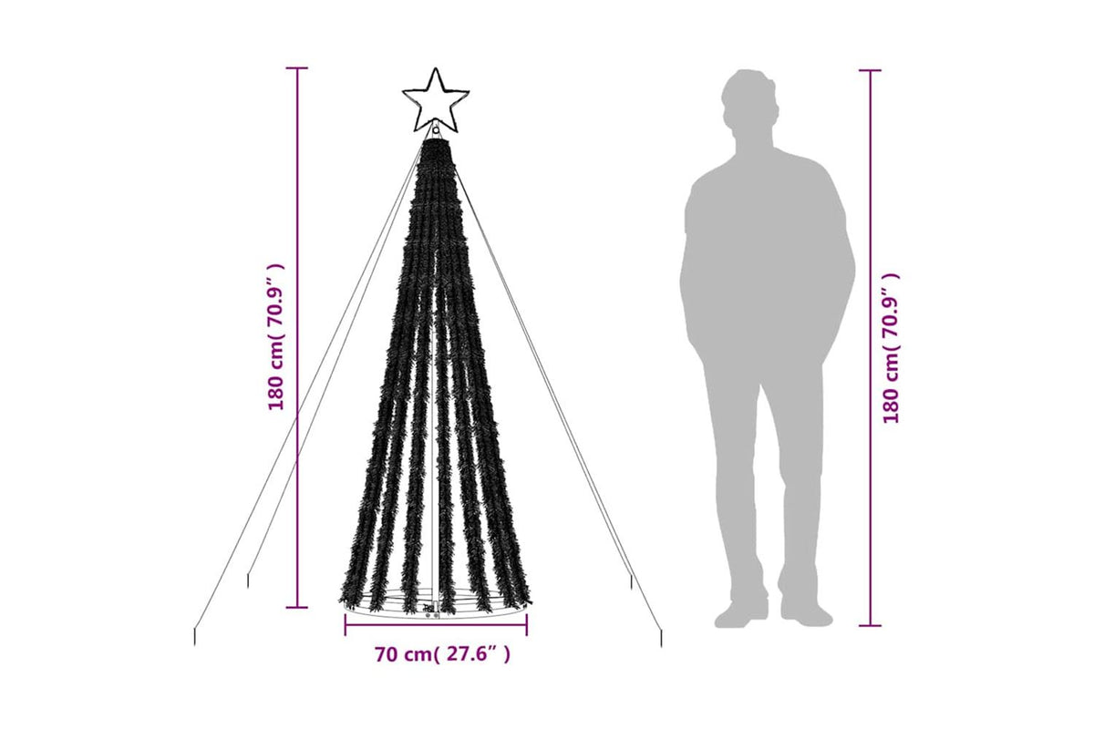 Vidaxl Led Christmas Tree 275 Leds Warm White 180 Cm-10